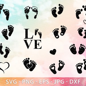 Baby Footprint, Baby Feet SVG, Baby Footprint Bundle, Instant Download, SVG, PNG, eps, dxf, jpg digital download