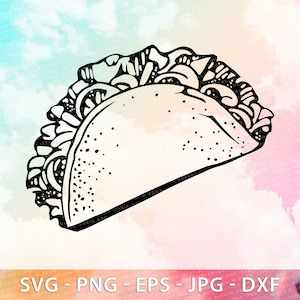 Taco Svg Taco Silhouette Svg Taco Tuesday Svg Feed Me Tacos Svg Taco Shirt Svg Taco Clipart Mexican Food Svg per Cricut Svg per Silhouette