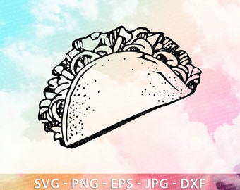 Taco Svg Taco Silhouette Svg Taco Tuesday Svg Feed Me Tacos Svg Taco Shirt Svg Taco Clipart Mexican Food Svg for Cricut Svg for Silhouette