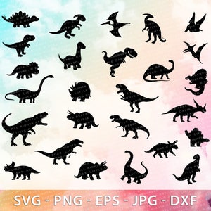 Dinosaur SVG Bundle, Cricut Cut Files, dinosaur silhouette svg, kids dinosaur svg,  t-rex svg | dino svg | triceratops svg files