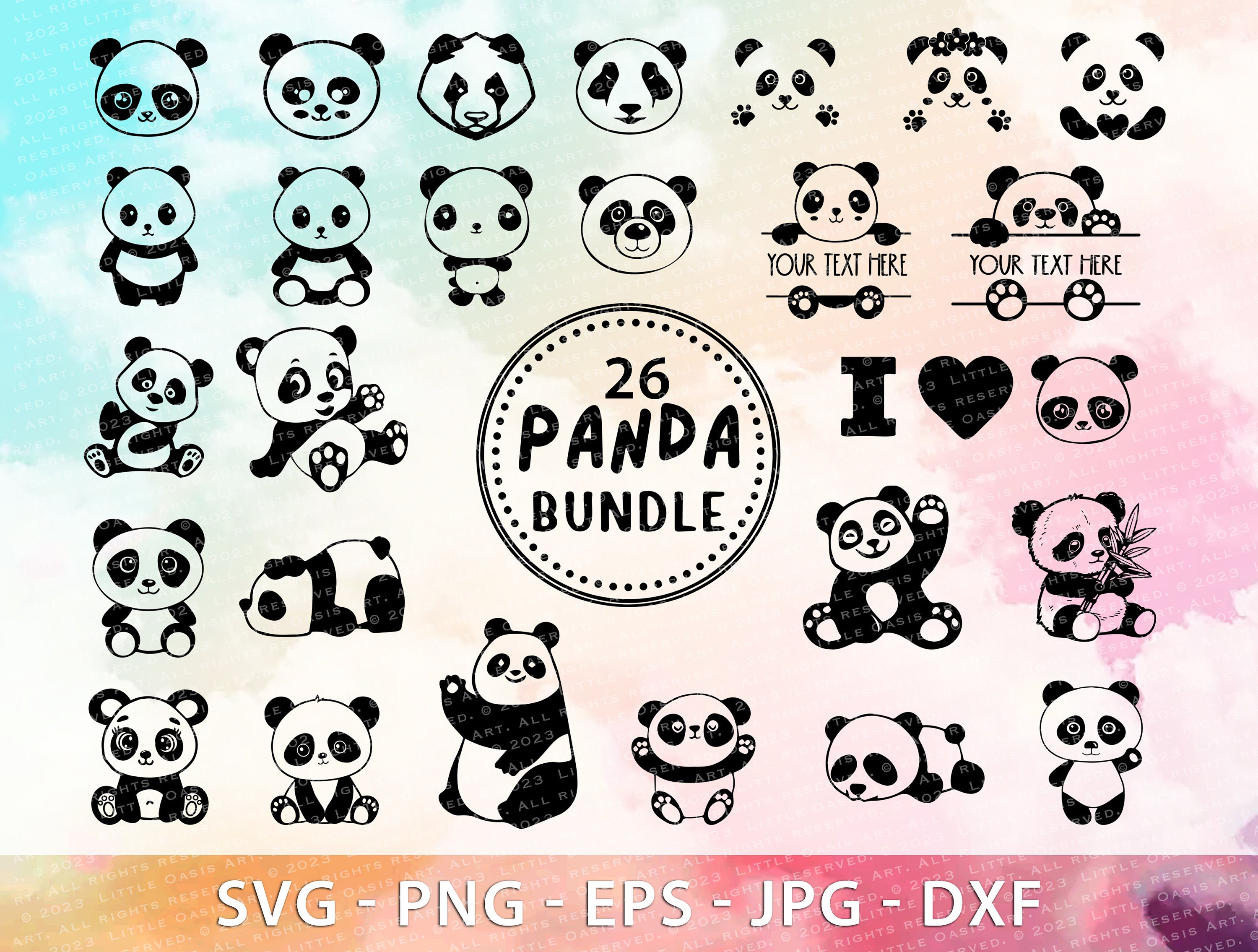 Panda SVG, Panda Bundle Svg, Cute Baby Panda Svg, Cuttable Baby Panda ...
