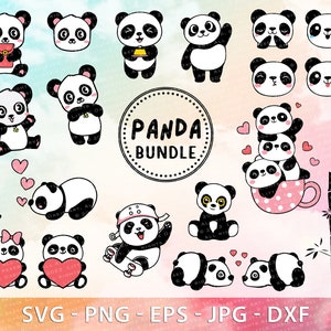 Panda SVG, Panda Bundle Svg, Cute Baby Panda Svg, Cuttable Baby Panda ...