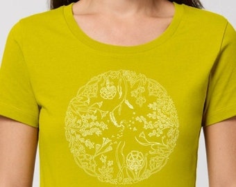 Women yoga organic T-shirt MANDALA SEEDS Fair Trade  vegan ethical fashion