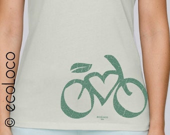 T-shirt bio d'été LOVE VELO imprimé en France artisan équitable vegan