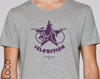 T-shirt bio VELORUTION imprimé en France artisan fairwear