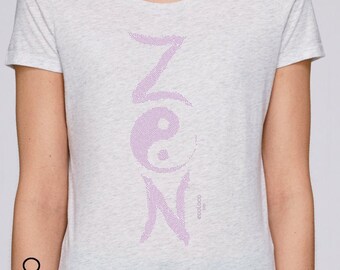 Women yoga organic T-shirt Yoga zen yin yang Fair Trade Artisan France vegan ethical fashion