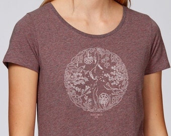 T-shirt bio LA ROUE de la VIE modal imprimé en france artisan fairwear vegan