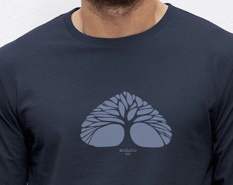 T-shirt bio manches longues RESPIRE imprimé en France artisan équitable vegan fairwear