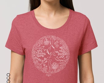 Women yoga organic T-shirt MANDALA SEEDS Fair Trade  vegan ethical fashion