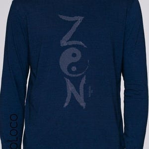 Organic T-Shirt ZEN yin-yang calligraphy  - Hand-Silkscreened in France with love - Fair Trade Vegan Gots Certified for yoga and more