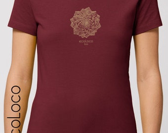 T-shirt yoga bio femme CHOU MANDALA Commerce équitable Artisan France vegan mode éthique