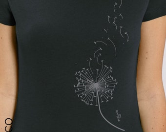 T shirt bio PISSENLIT Modal imprimé en France artisan équitable vegan