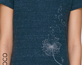 T shirt bio PISSENLIT Modal imprimé en France artisan fairwear vegan