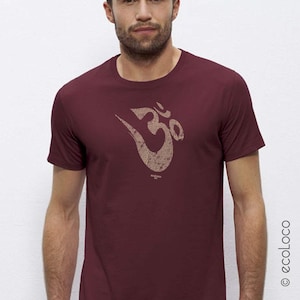 Organic T-Shirt OM YOGA MANTRA - Hand-Silkscreened in France with love - Fair Trade Vegan Gots Certified for yoga and more
