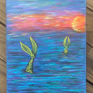 Twin Tails- Mermaid painting