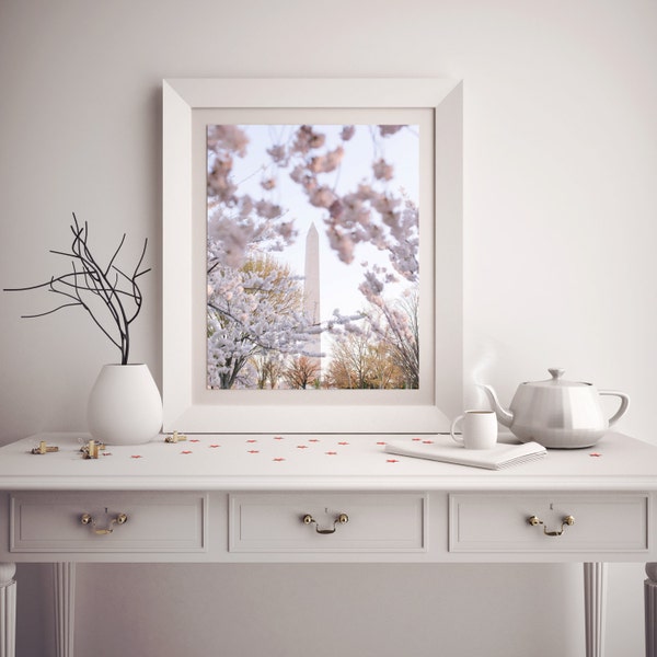Washington DC Cherry Blossom Photography, "National pomnik Cherry Blossom" Fine Art Photography, niedrogie Wall art