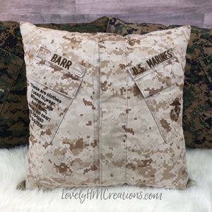 Memory Pillow, Insert and Embroidery Message, Keepsake Pillow, Memorial Pillow, Deployment Pillow, Loved one Pillow, Military Gift