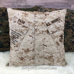 Memory Pillow, Insert and Embroidery Message, Keepsake Pillow, Memorial Pillow, Deployment Pillow, Loved one Pillow, Military Gift
