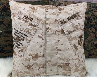 Memory Pillow, Insert and Embroidery Message, Keepsake Pillow, Memorial Pillow, Deployment Pillow, Loved one Pillow, Military Gift