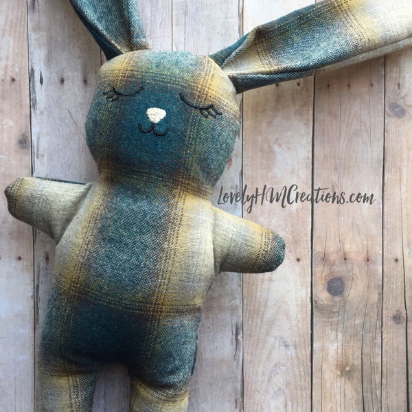 Keepsake Bunny, Memory Bunny, Personalized Easter Bunny, Memorial Bunny, Stuffed Bunny Made from Loved Ones Clothes