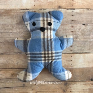 Keepsake Bear, Memory Bear, Small Remembrance Bear,  Memorial bear made loved ones clothes, Infant Baby loss Gift