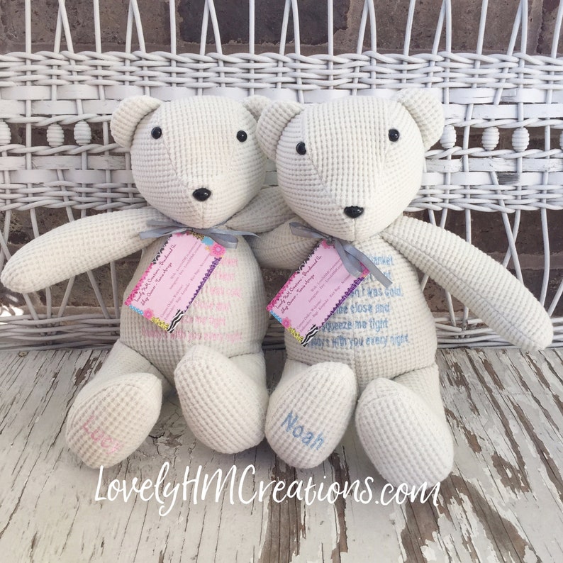 Memory Bear 17 Keepsake Embroidered Keepsake Bear | Etsy