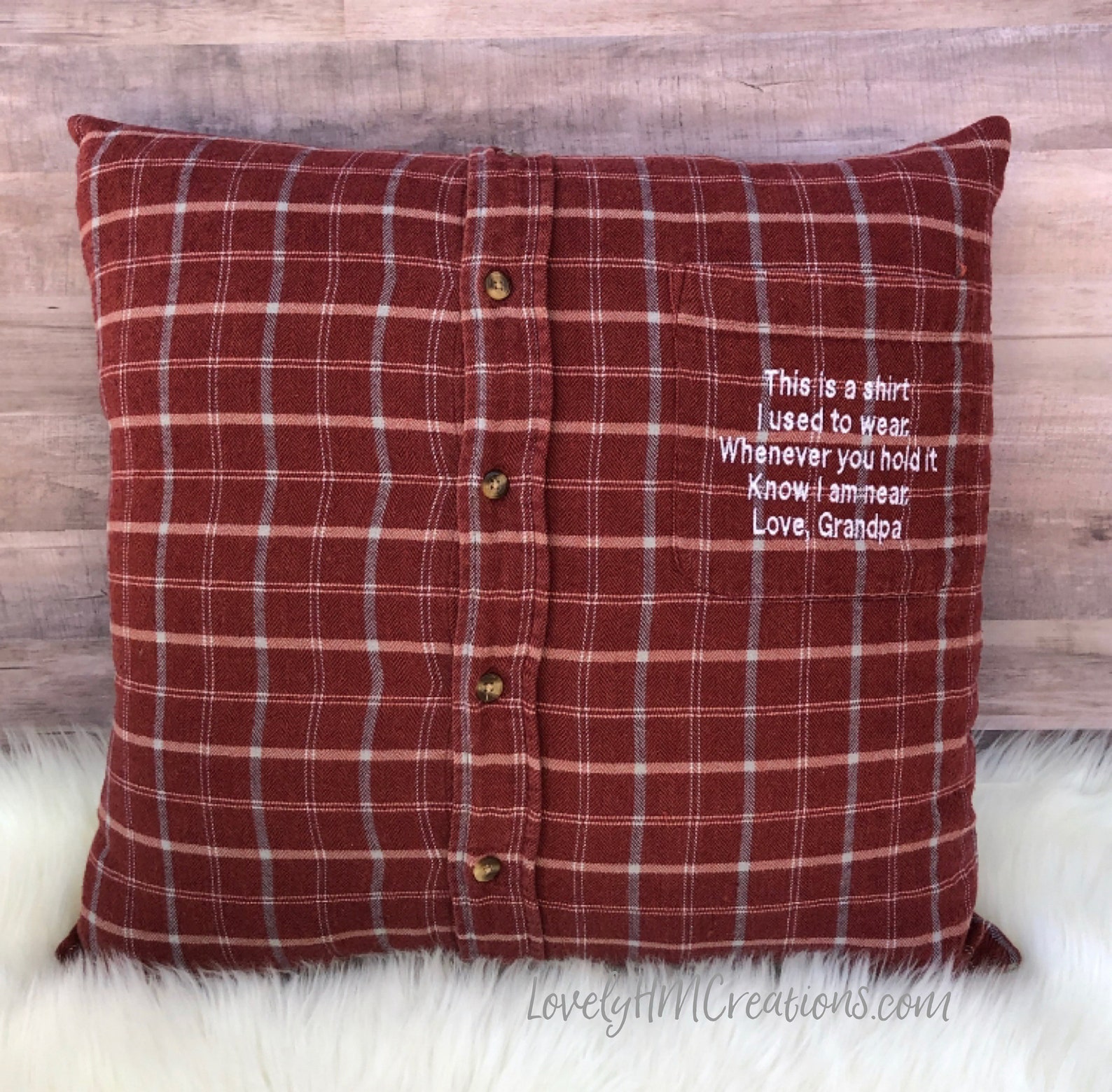 Memory Pillow Insert and Embroidery Message Keepsake Pillow Etsy