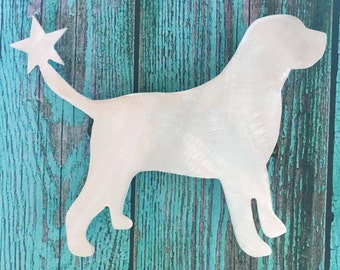 Labrador Retriever Standing with Star, Lab Dog Tree Topper, Holiday Decoration, Aluminum, Christmas Tree Topper, Dog Gift, Metal, Dog Art,