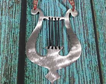 Lyre, Ornament, Wall Hanging, Christmas, metal, Christmas Tree, Holiday Decor