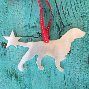 Flat Coated Retriever, Holiday Ornament, Christmas Ornament, Handcrafted, dog lover gift, stocking stuffer, dog bauble, pet, silver, metal