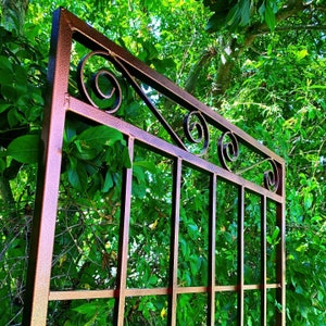 Garden Gate Style, Metal Scroll Trellis, 7ft h x 3ft w, Large, Classic Metal Garden Wall Mounted or Staked, no rust, for roses, jasmine