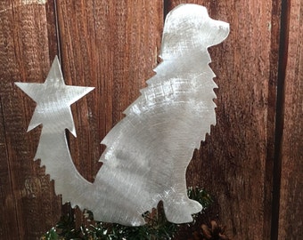 Golden Retriever, Dog Christmas Tree Topper, Wreath Decoration, Holiday Decoration, Wall Art, Plant Stake, Pet Memorial, Aluminum, Dog Star