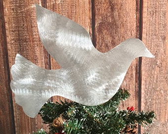 Dove, Christmas Tree Topper, Wall Hanging or Yard Stake, Handcrafted, Breast Cancer, metal, Dove of Peace, Heavenly, Promise of God, Love