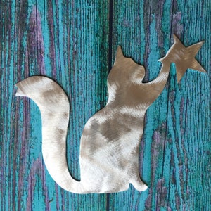 Kitty Kitty, Cat Christmas Tree Topper, Holiday Decoration, Aluminum, Unique Cat Gift, Metal, Art, Handmade, Pet, For Cat Lovers Only