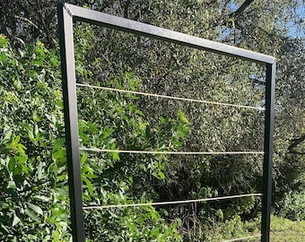 Trellis, Stainless Steel Wire, Modern, Metal Frame, Wall Mount or Staked, Garden, Lightweight, Handmade, 2 Sizes 60" x 22" OR 60" x 33"