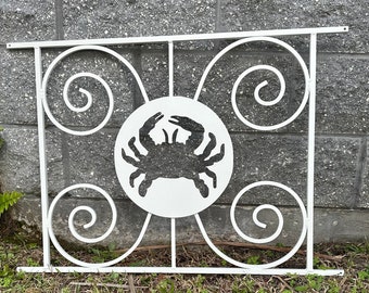 Screen Door Grille, Crab Design, Coastal Living, Handcrafted, Metal, Multiple Colors, Protect, Beautify, Easy Install, Aluminum, No Rusting