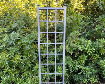 Classic Metal Garden Trellis, 65" x 15", Tall and Skinny, Rust Free, Handcrafted, great for small garden spaces and patio, roses, great gift