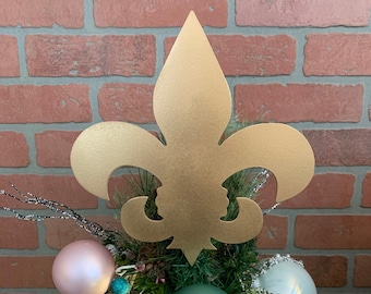 Fleur de Lis, Handmade, Gold, Silver or Purple,  Tree Topper, Wall Art or Yard Stake, Christmas, Nola, Saints, New Orleans, Mardi Gras