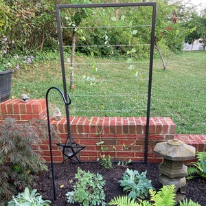 Trellis, Stainless Steel Wire, Modern, Metal Frame, Wall Mount or Staked, Garden, Lightweight, Handmade, 2 Sizes 60&quot; x 22&quot; OR 60&quot; x 33&quot;