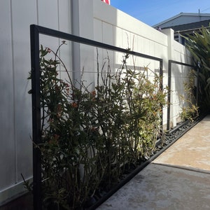 Horizontal Trellis, Stainless Steel Wire, Modern, Metal, Wall Mount or Staked, Handmade, 2 Sizes 60&quot; Wide x 22&quot; High OR 60&quot; Wide x 33&quot; High