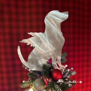 Labrador Retriever, Angel, Dog Tree Topper, Holiday Decoration, Aluminum, Christmas Tree Topper, Silver, Metal, Lab, Dog Lover