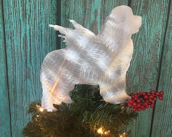 Newfoundland, Angel Dog Christmas Tree Topper, Holiday Decoration, Aluminum, Wall Hanging, Yard Stake, Silver, Metal, Dog Lover Gift, Newfie