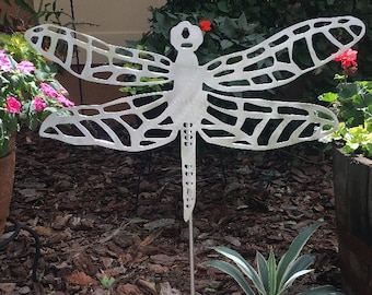 Dragonfly Handmade Metal Yard Stake, Garden Art, aluminum, indoor or outdoor, won't rust or tarnish