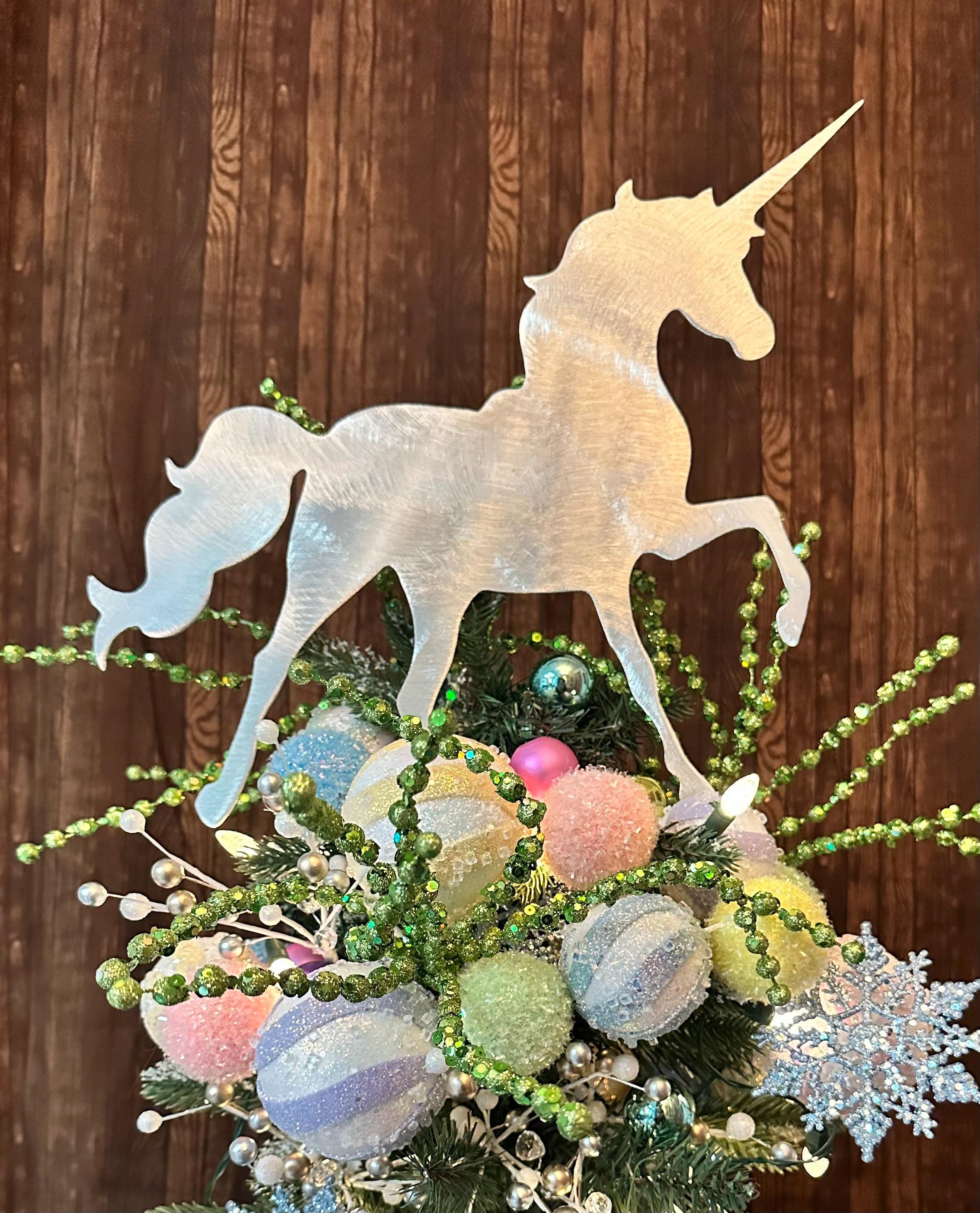 27 Christmas Yard Decorations for a Winter Wonderland Look 3 Unicorn Tree Topper, Wall Art, Yard or Garden Stake, Holiday…