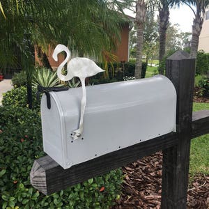 Metal Flamingo Mailbox Flag, Aluminum, Will not rust, brushed finish, individually hand made