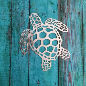 Sea Turtle Large 26" Handmade Metal Wall Hanging, aluminum, will not rust or tarnish, very lightweight, great beach house decor, deck decor