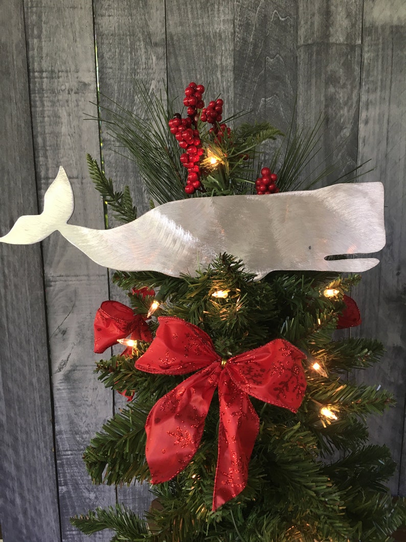 Nantucket Whale Christmas Tree Topper Wreath Decoration Etsy
