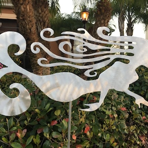 Metal Mermaid, yard stake, yard art, for home or garden, indoor or outdoor, aluminum, will not rust