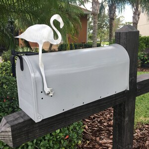 Metal Flamingo Mailbox Flag, Aluminum, Will Not Rust, Brushed Finish