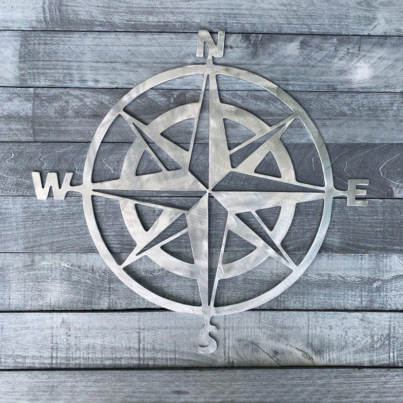 Metal Compass Rose wall art multiple colors available Etsy